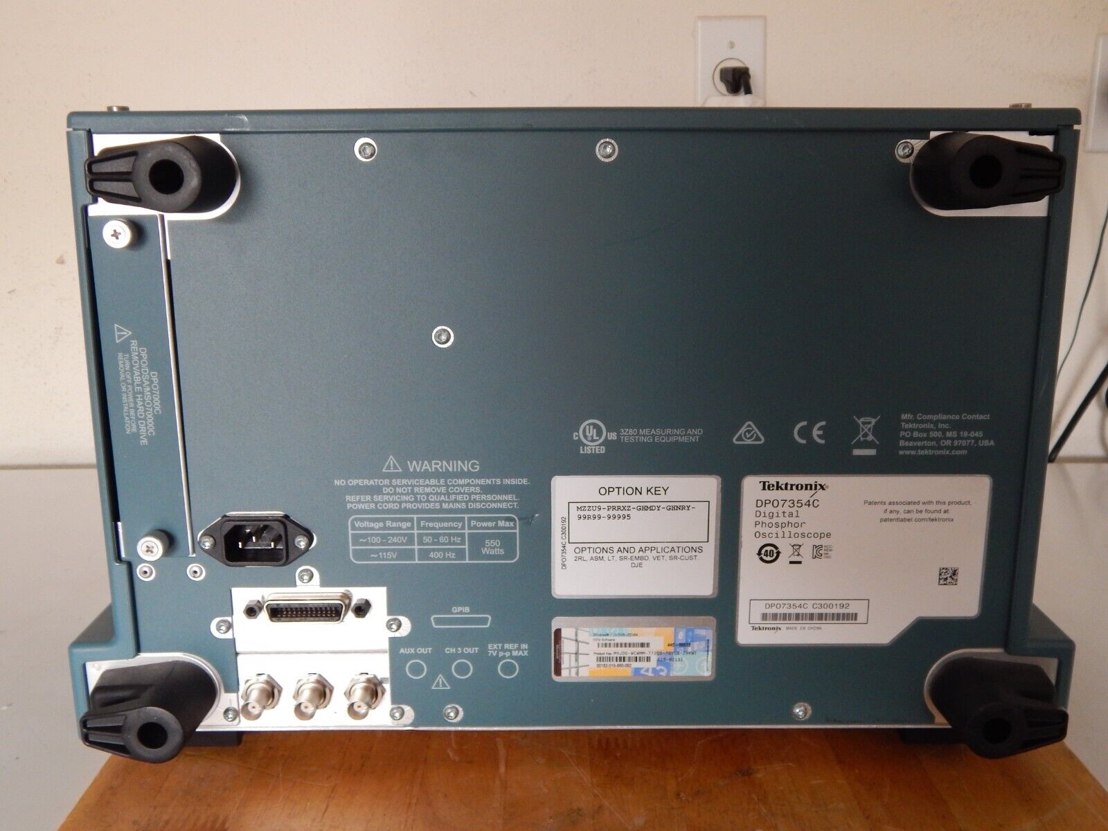 Tektronix DPO7354C 4 Channel 3.5GHz Phosphor Oscilloscope C300192 NIST cal'd Tektronix DPO7354C 4 Channel 3.5GHz Phosphor Oscilloscope C300192 NIST cal'd